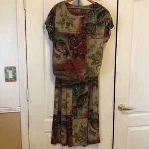 Melrose 2pc size 10 dress 100%rayon gathered skirt